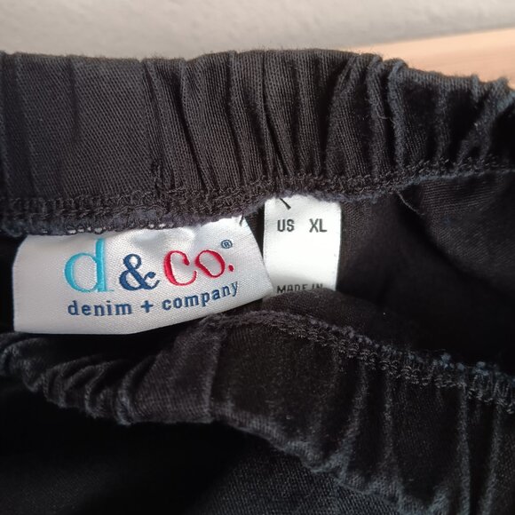 Denim & Co Original Waist Stretch Regular Side Pocket Pant-Core, Blk Sz XL a6008 - Picture 4 of 5